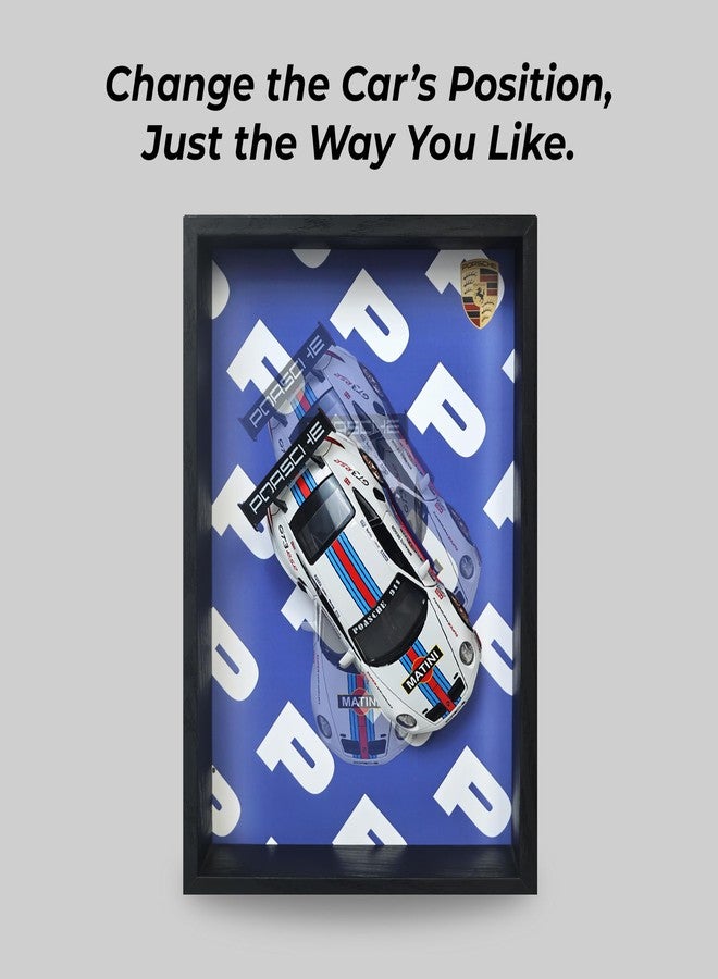 CodersParadise - Porsche GT3 RS 3D Car Frame Wall Art | 1:32 Die-Cast Metal Model Car with Red & Blue Racing Stripes | Wooden Display Frame, Detachable Miniature, Interchangeable Posters, Pull-Back Action, Lights & Opening Doors | Collectible Gift for Cars Lovers - Image 5